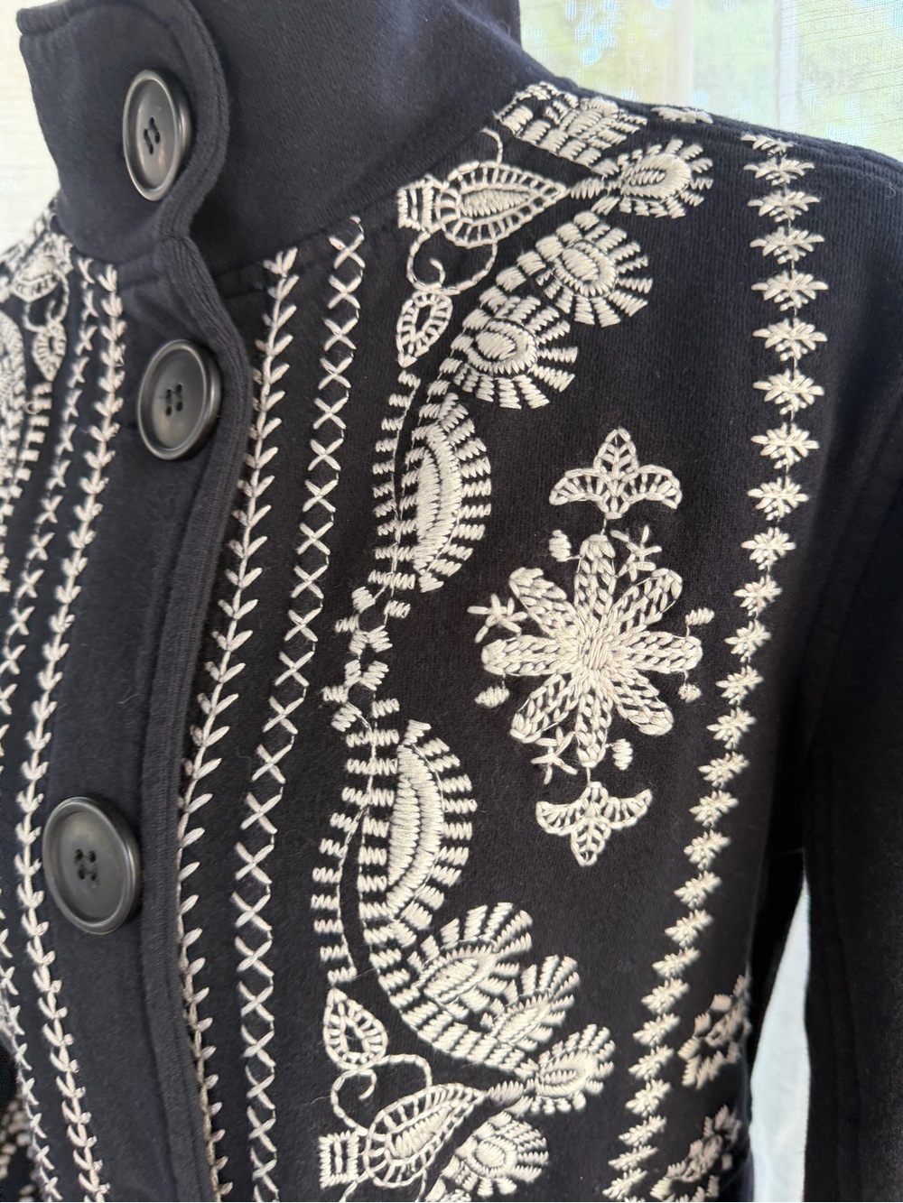 Johnny Was Embroidered Black Women's Coat XS - Picture 3 of 16